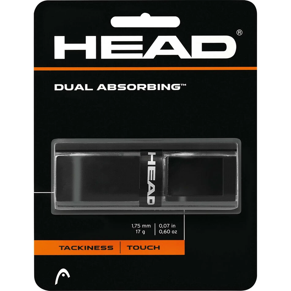 Head Dual Absorbing Replacement Grip Black 1 Head Dual Absorbing Replacement Grip Black