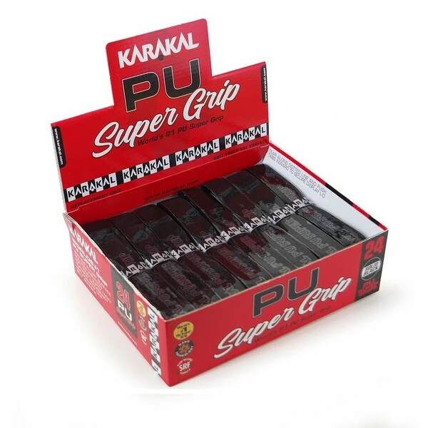 Karakal PU Super Grip Black - Box Of 24 Grips 2 Karakal PU Super Grip Black - Box Of 24 Grips - Image 2