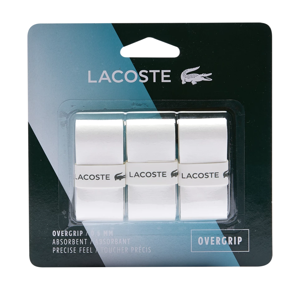 Lacoste Overgrip 3 Pack White 1 Lacoste Overgrip 3 Pack White