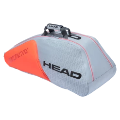 Head Radical 9R Supercombi Racket Bag Light Grey Orange