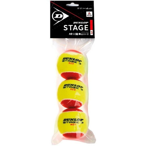 Dunlop Red Junior Tennis Balls Stage 3 - 3 Pack 1 Dunlop Red Junior Tennis Balls Stage 3 - 3 Pack