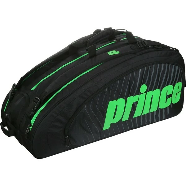 Prince Tour Challenger 9 Racket Bag Black Green 2 Prince Tour Challenger 9 Racket Bag Black Green - Image 2