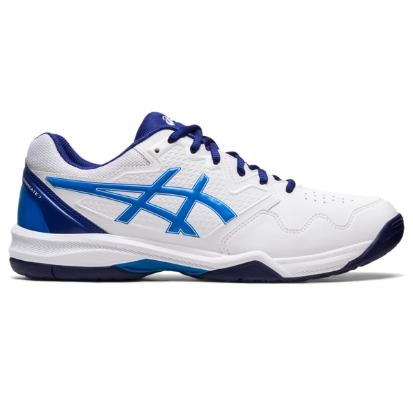 Asics Men's Gel Dedicate 7 Tennis Shoes White Electric Blue 1 Asics Men's Gel Dedicate 7 Tennis Shoes White Electric Blue