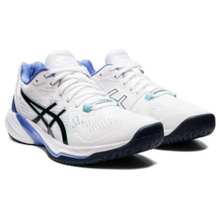 Asics Women's Gel Sky Elite FF 2 Indoor Court Shoes White French Blue -Cheap Squash Store SWAC27663SkyEliteFF2White P4