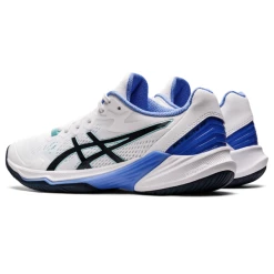 Asics Women's Gel Sky Elite FF 2 Indoor Court Shoes White French Blue -Cheap Squash Store SWAC27663SkyEliteFF2White P5