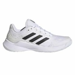 Adidas Women's Novaflight Indoor Court Shoes White Silver Metallic