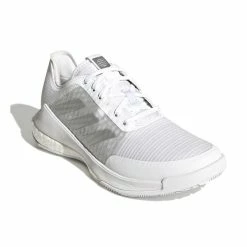 Adidas Women's CrazyFlight Indoor Shoes Cloud White Metallic Silver -Cheap Squash Store SWAD29957WCrazyflightWhiteSilver P3